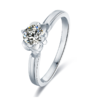 Straight arm Tang Yan's S925 silver plated platinum Moissanite diamond women's ring 50 points D-grade 7