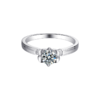 Straight arm Tang Yan's S925 silver plated platinum Moissanite diamond women's ring 50 points D-grade 3