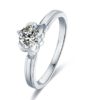 Straight arm Tang Yan's S925 silver plated platinum Moissanite diamond women's ring 50 points D-grade 2