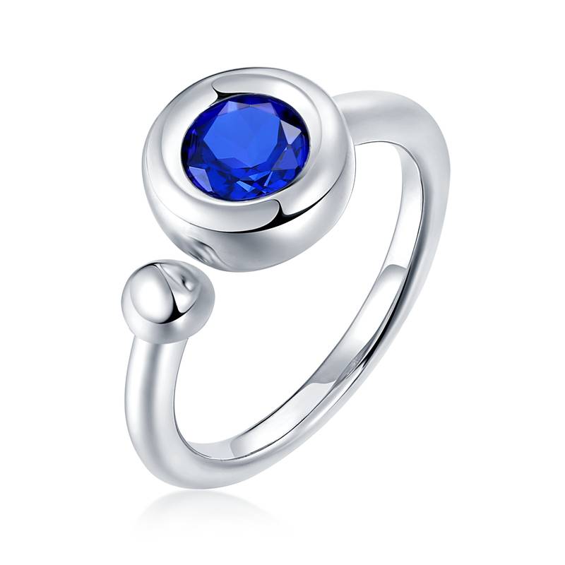 开口水泡S925银镀白金Women's Ring1ctD级