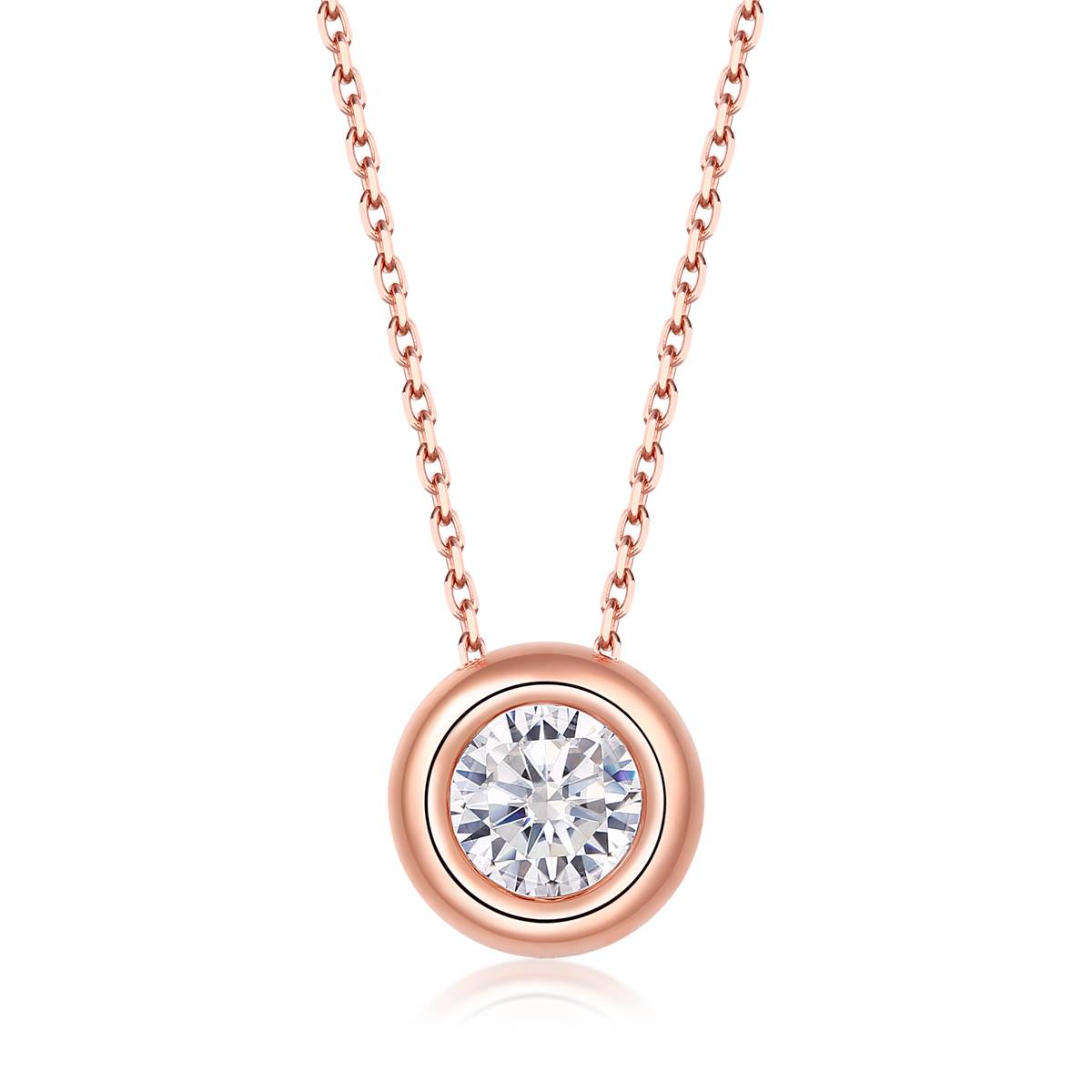 Bubble series S925 silver plated rose gold Moissanite pendant earring bracelet set