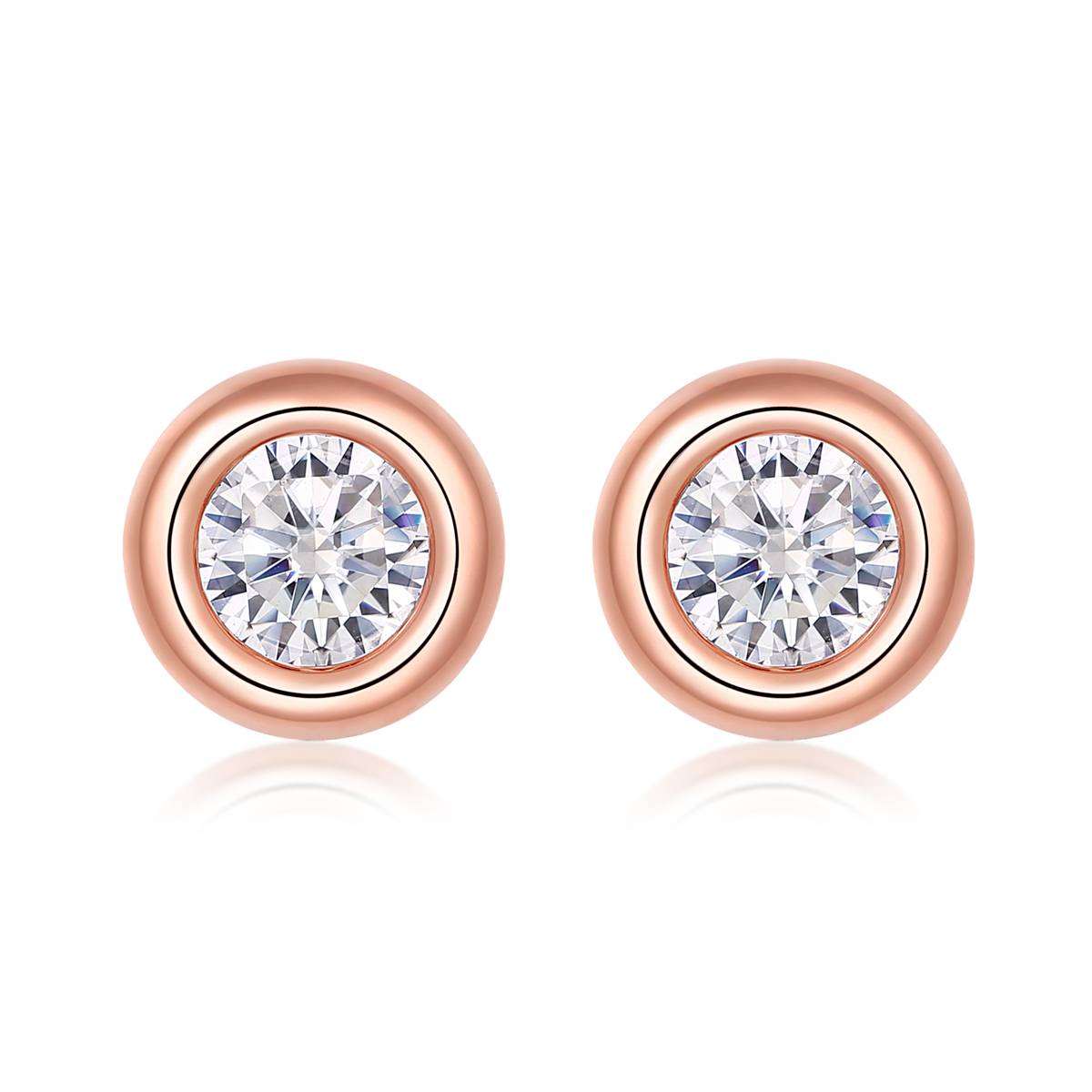 Bubble series S925 silver plated rose gold Moissanite pendant earring bracelet set