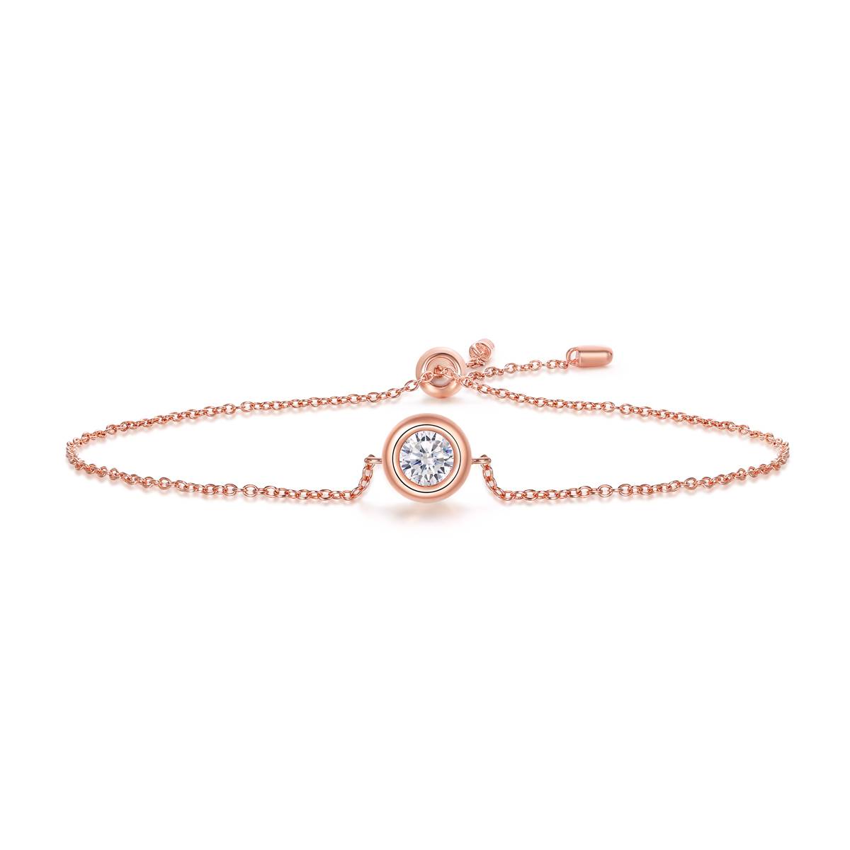 Bubble series S925 silver plated rose gold Moissanite pendant earring bracelet set