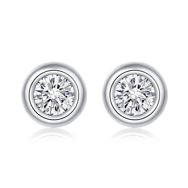 水泡系列S925银镀白金MoissanitePendantStud EarringBracelet套装