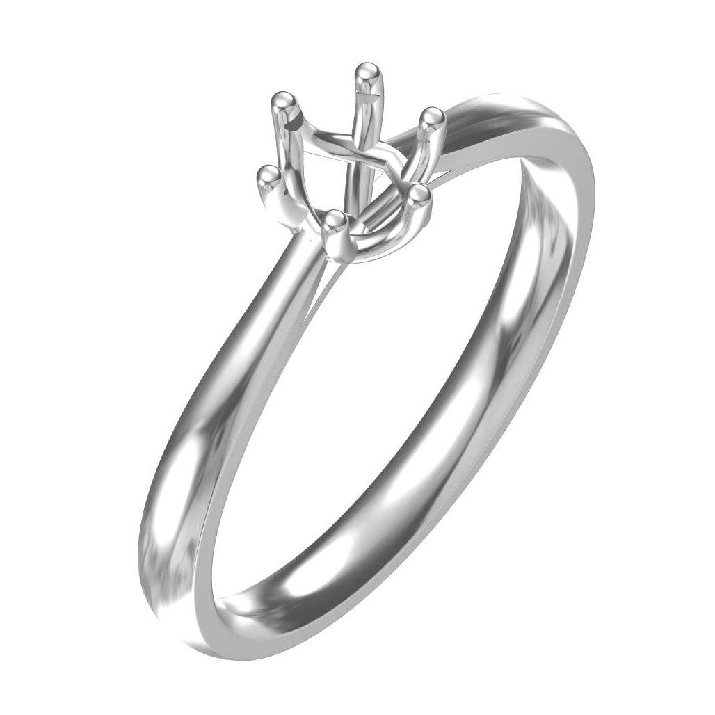 新六爪系列戒托S925银Women's Ring指空托
