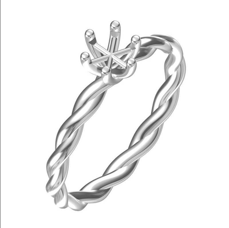 藤蔓系列戒托S925银Women's Ring指空托