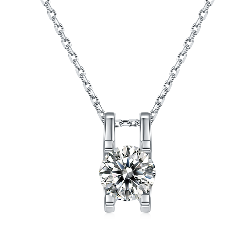 Classic牛头S925银镀白金MoissanitePendantStud Earring套装
