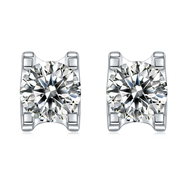Classic牛头S925银镀白金MoissanitePendantStud Earring套装