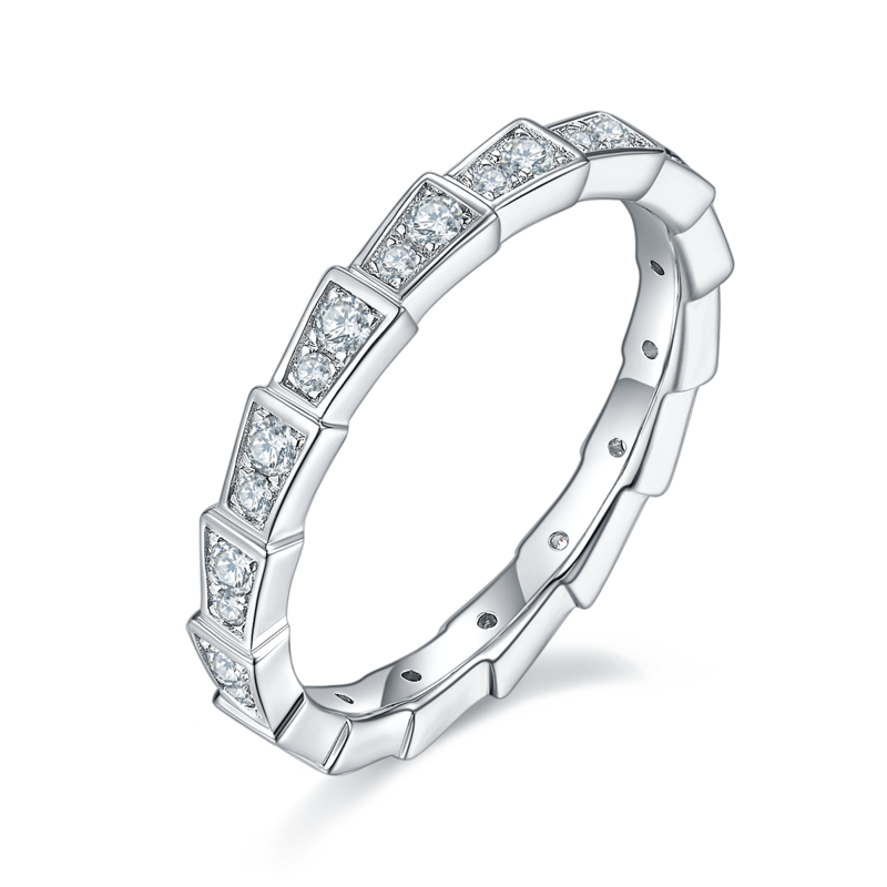 Mechanical Snake S925 Silver Plated Platinum Moissanite 50 Points D-Grade