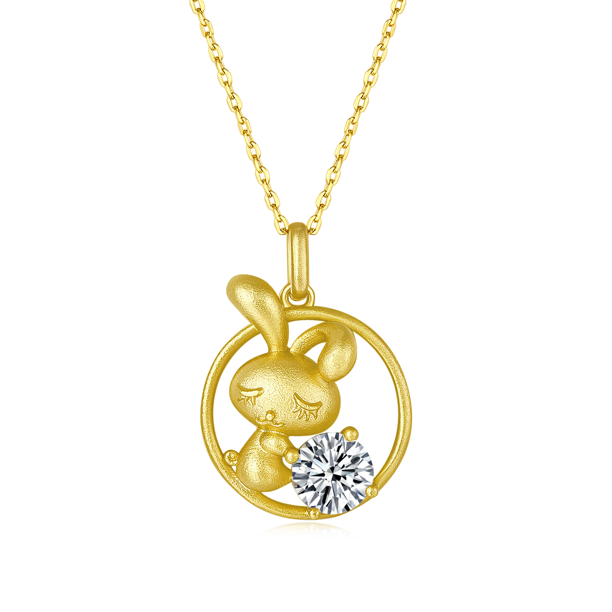 Rabbit Moissanite Necklace from the Zodiac Series 1.0 Carat