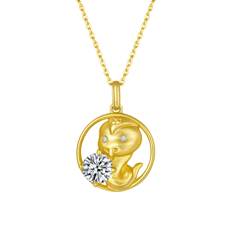 Snake Moissanite Diamond Necklace 1.0 Carat from the Zodiac Series