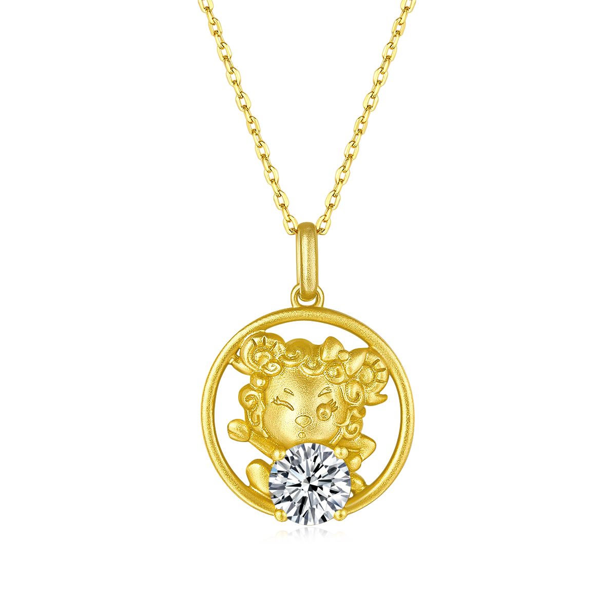 Zodiac Sheep Moissanite Necklace 1.0 Carat