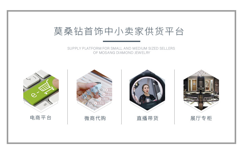 JS050款痴心S925银镀白金莫桑钻红蓝绿宝项链1.0ct - 2