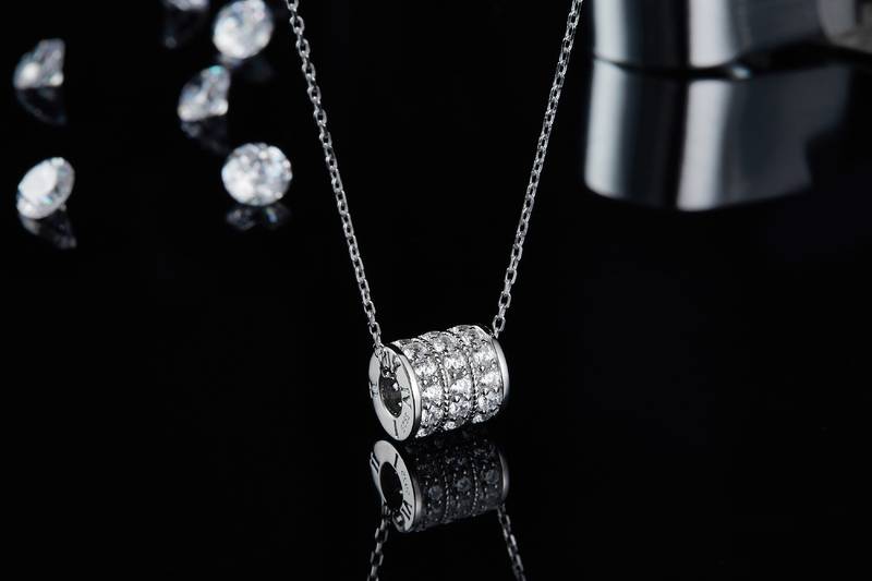 JS070款小蛮腰S925银镀白金莫桑钻项链1.38ct