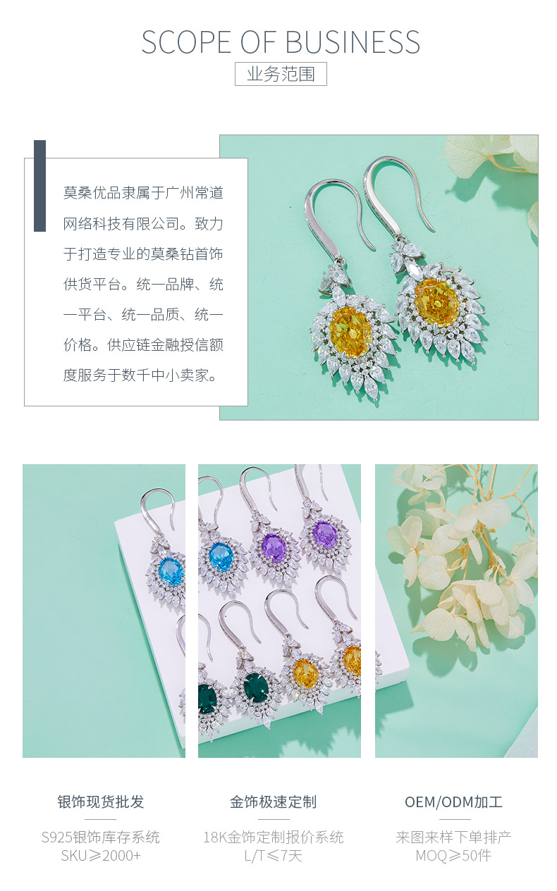 E0079 蛋形高碳钻培育祖母绿S925银镀白金耳环主石10*8mm/4.0CT - 3