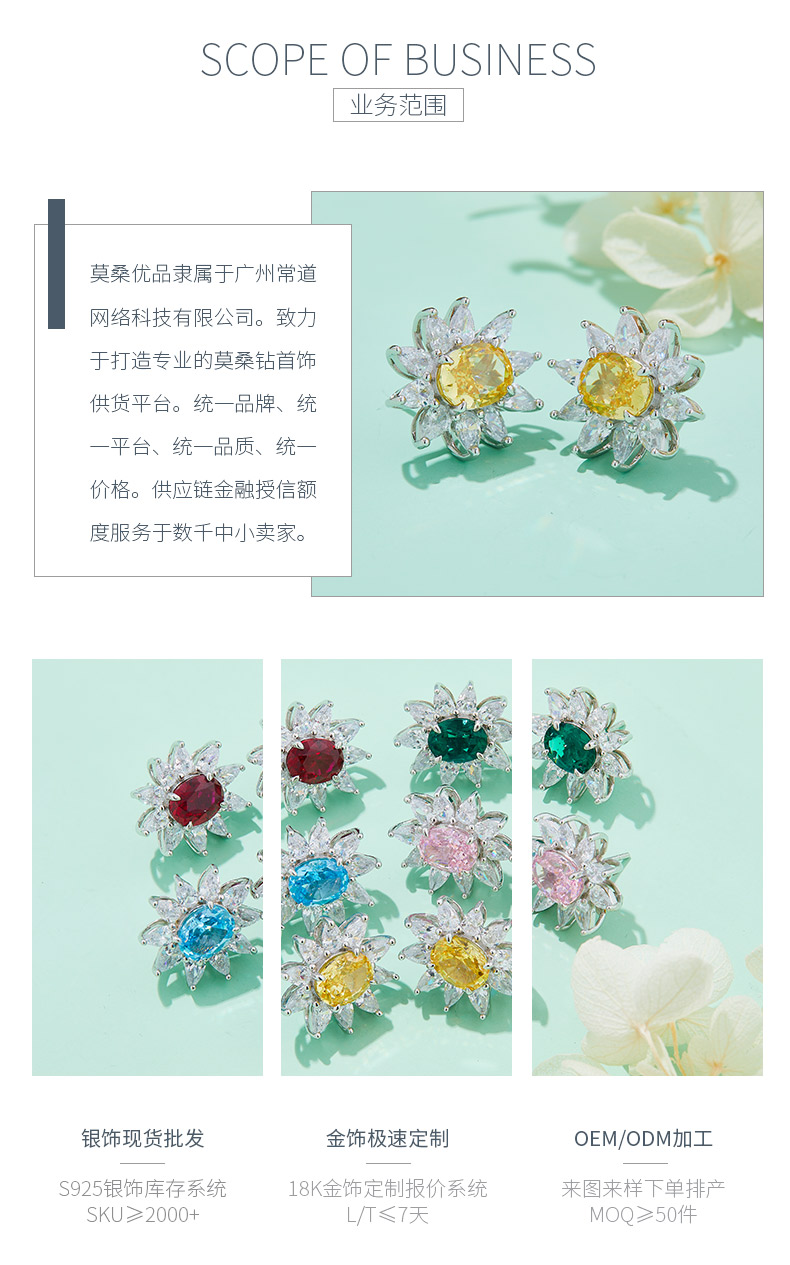 E0074 蛋形高碳钻培育祖母绿培育红宝石S925银镀白金耳环主石9*7mm/3.2CT - 3