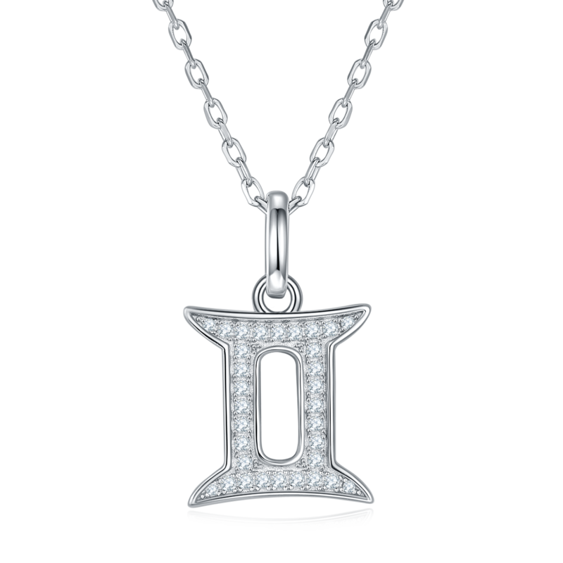 Gemini Moissanite Diamond Necklace from the Twelve Constellations Series