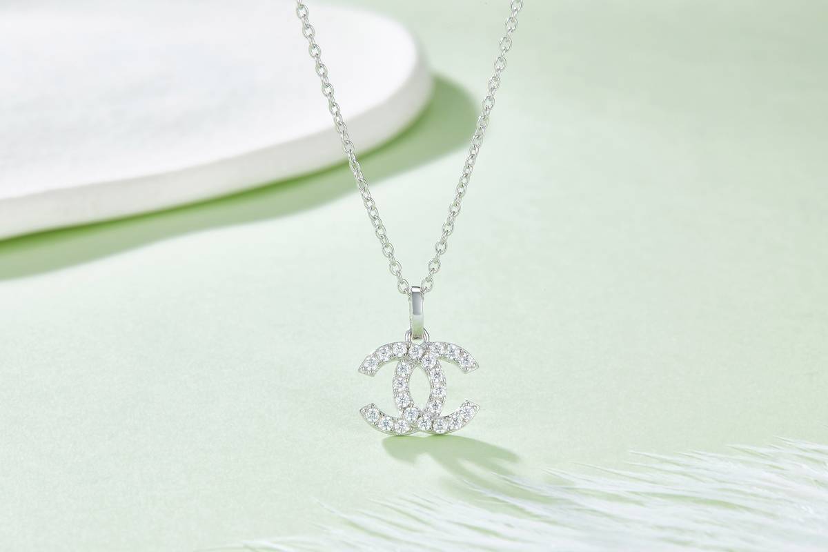 DSYP20款双CS925银镀白金莫桑钻项链0.22ct