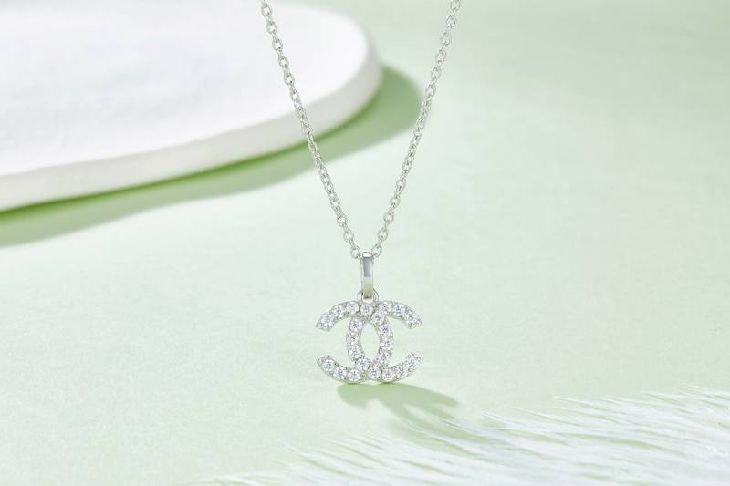 DSYP20款双CS925银镀白金莫桑钻项链0.22ct