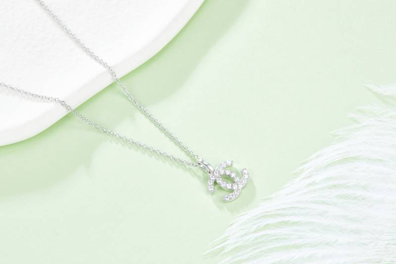 DSYP20款双CS925银镀白金莫桑钻项链0.22ct