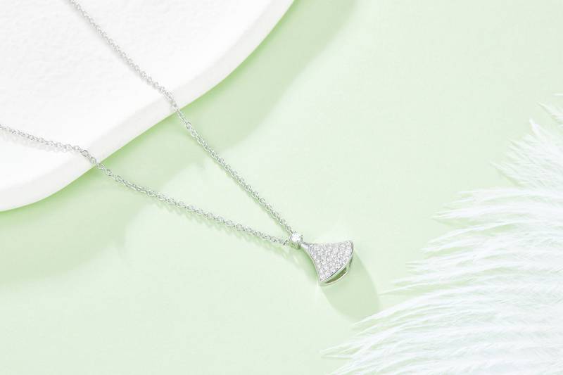 DSYP23款群舞S925银镀白金莫桑钻项链0.21ct