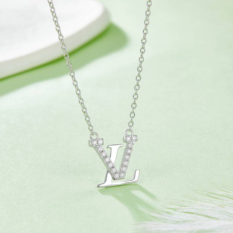 LUVS925银镀白金MoissaniteNecklace