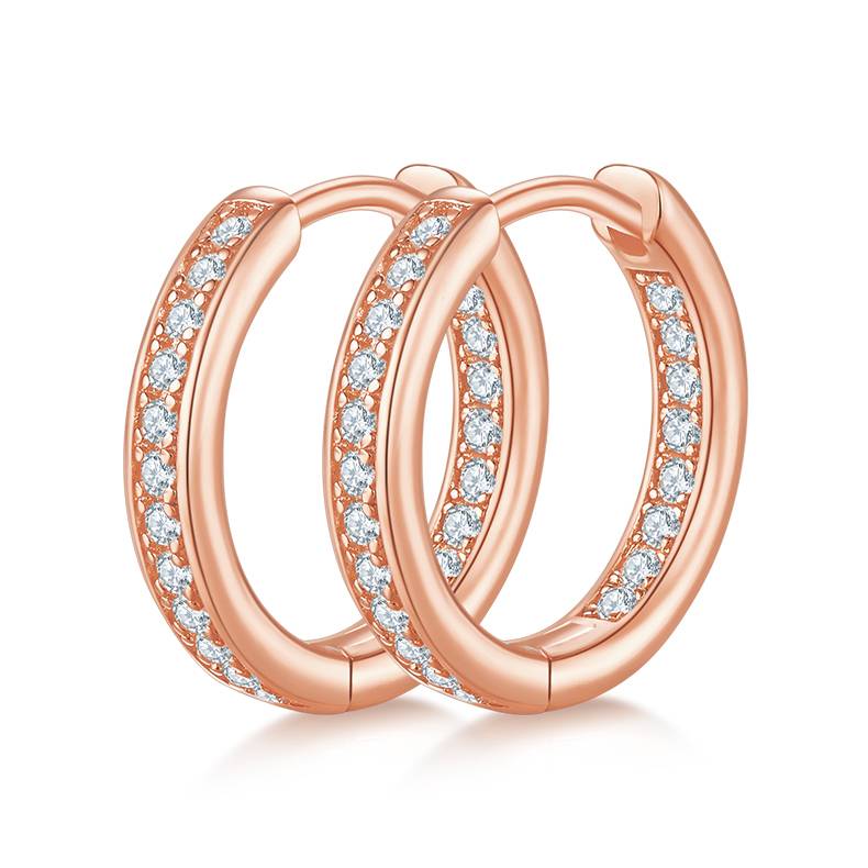 单排对半耳环S925银Moissanite厘石D级0.32ct