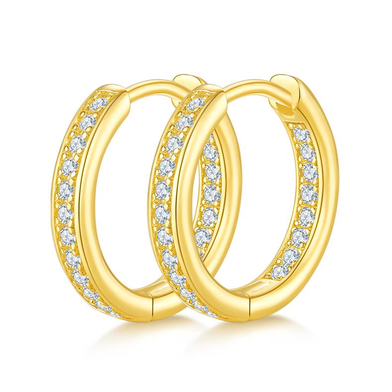 单排对半耳环S925银Moissanite厘石D级0.32ct
