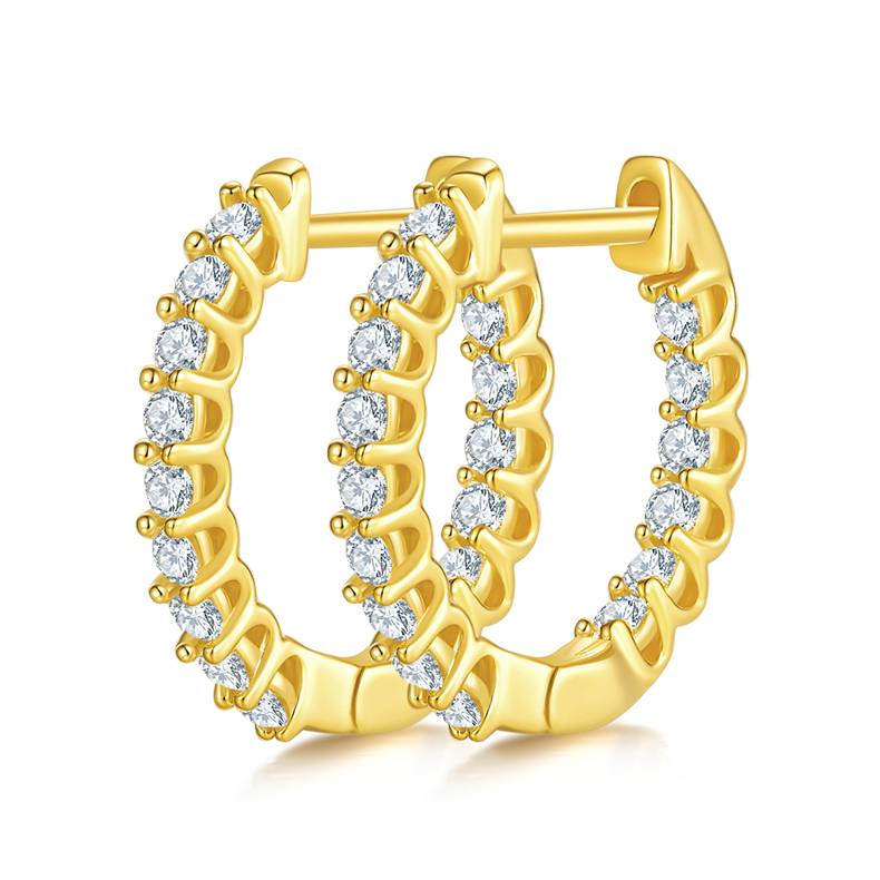 单排对半耳环S925银Moissanite厘石D级0.45ct