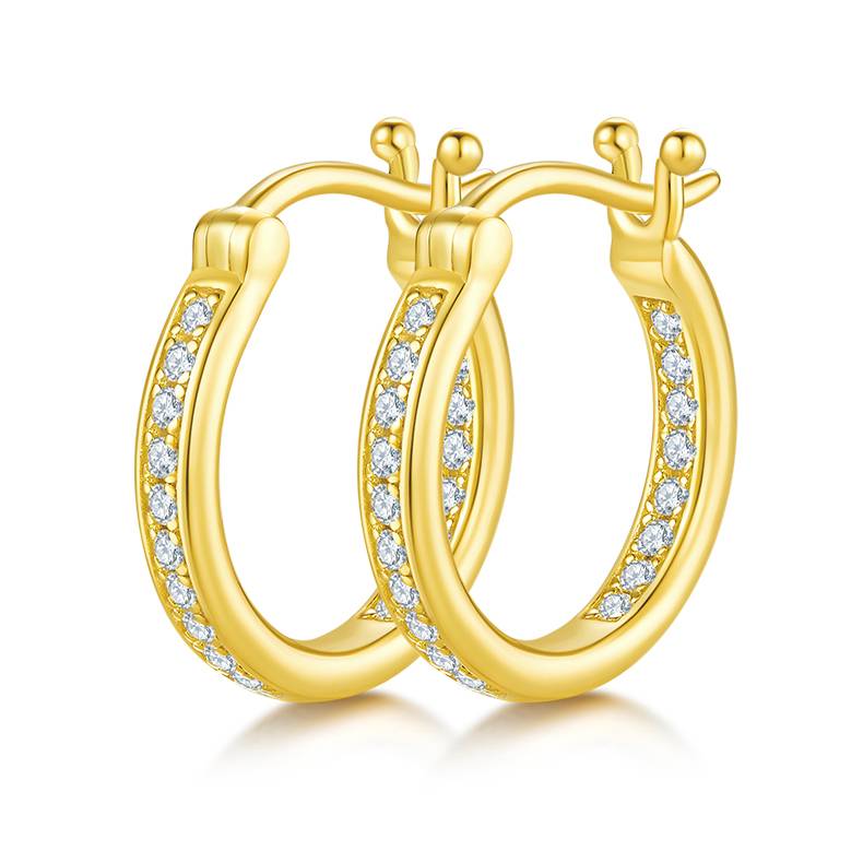单排对半耳环S925银Moissanite厘石D级0.3ct