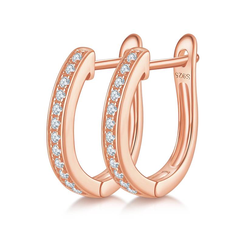 单排对半耳环S925银莫桑钻厘石D级0.2CT