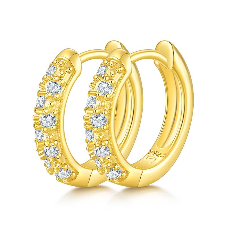 双排对半耳环S925银Moissanite厘石D级0.27ct