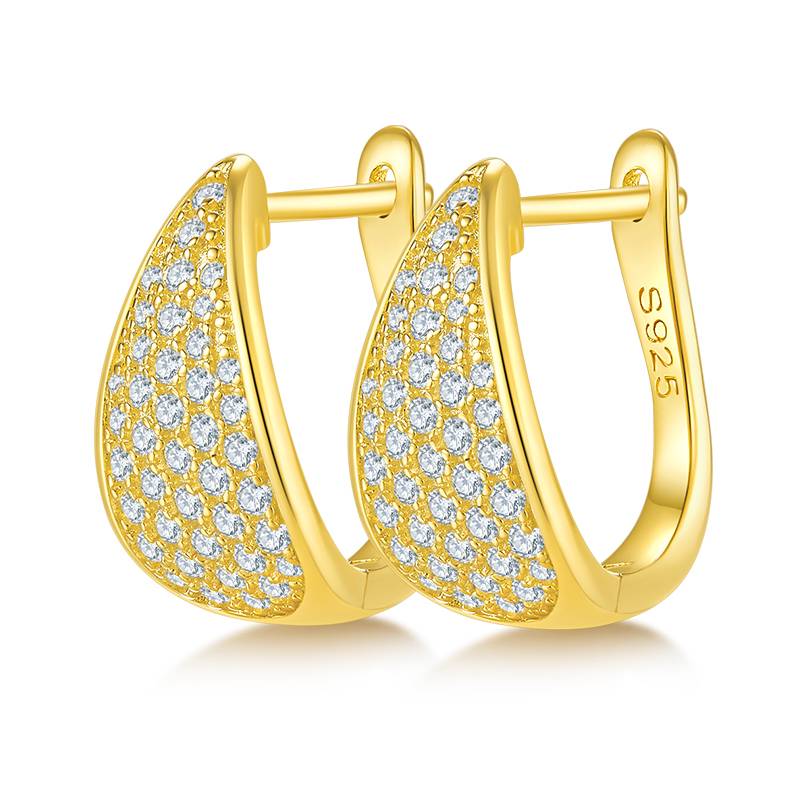 五排对半耳环S925银Moissanite厘石D级0.57ct