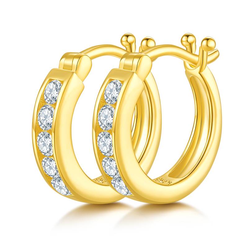 单排对半耳环S925银Moissanite厘石D级0.45ct