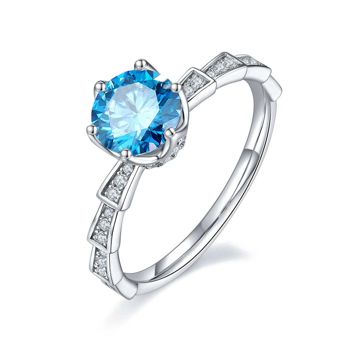 Straight arm luxury Medusa mechanical snake S925 silver plated platinum Moissanite women's ring 1 carat D-grade