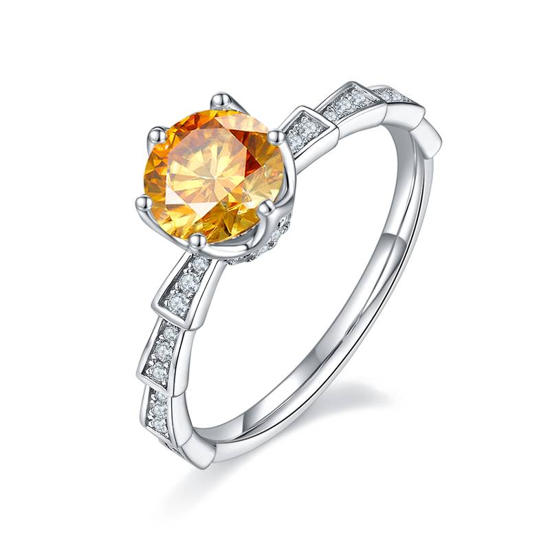 直臂豪镶美杜莎机械蛇S925银镀白金MoissaniteWomen's Ring1ctD级