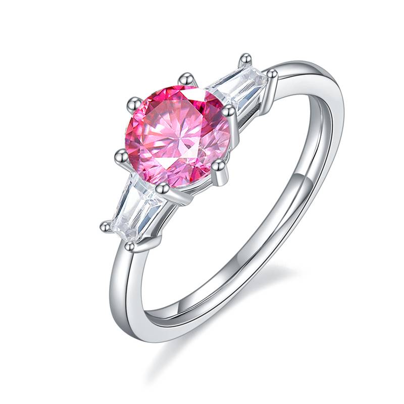 Classic宝格丽S925银镀白金MoissaniteWomen's Ring1ctD级