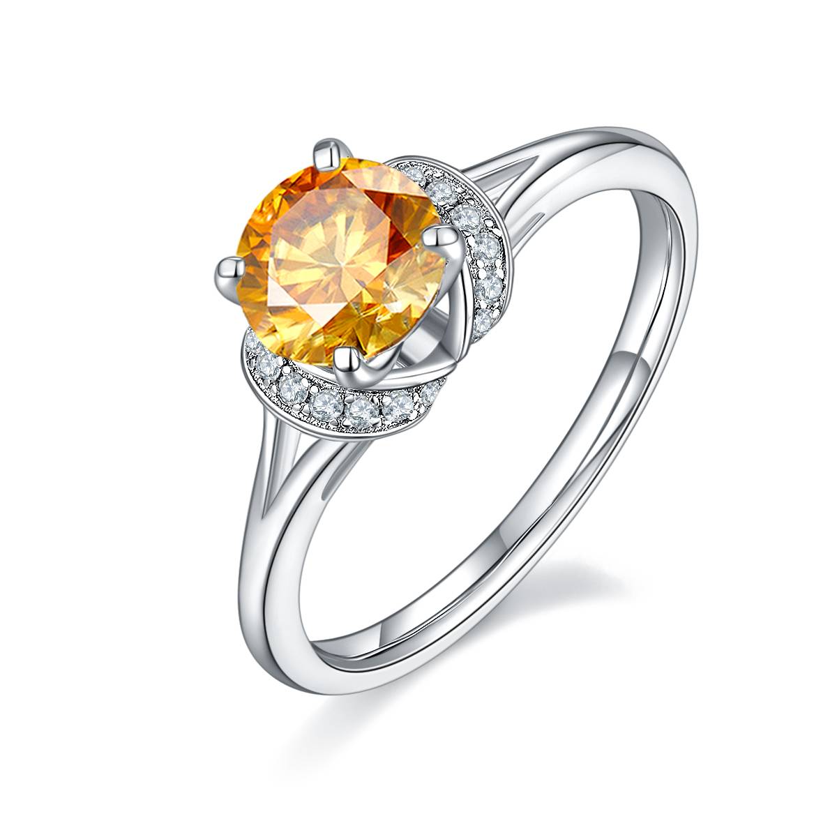 Beloved S925 Silver Plated Platinum Moissanite Women's Ring 1 Carat D-Class