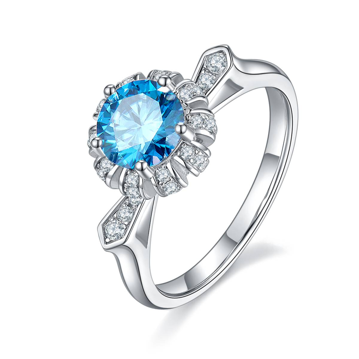 Uniform Temptation S925 Silver Plated Platinum Moissanite Women's Ring 1 Carat D-Class