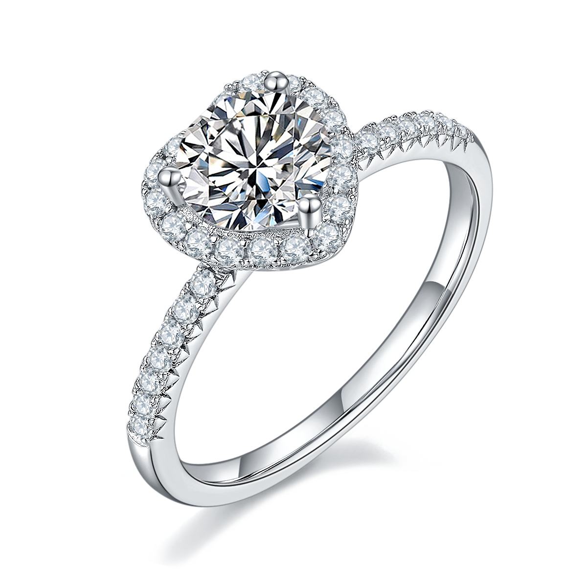 Dedicated S925 Silver Plated Platinum Moissanite Women's Ring 1 Carat D-Class