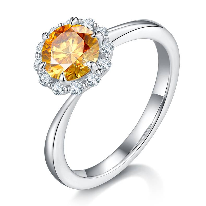 Love Fire S925 Silver Plated Platinum Moissanite Diamond Women's Ring 1 Carat D-Class