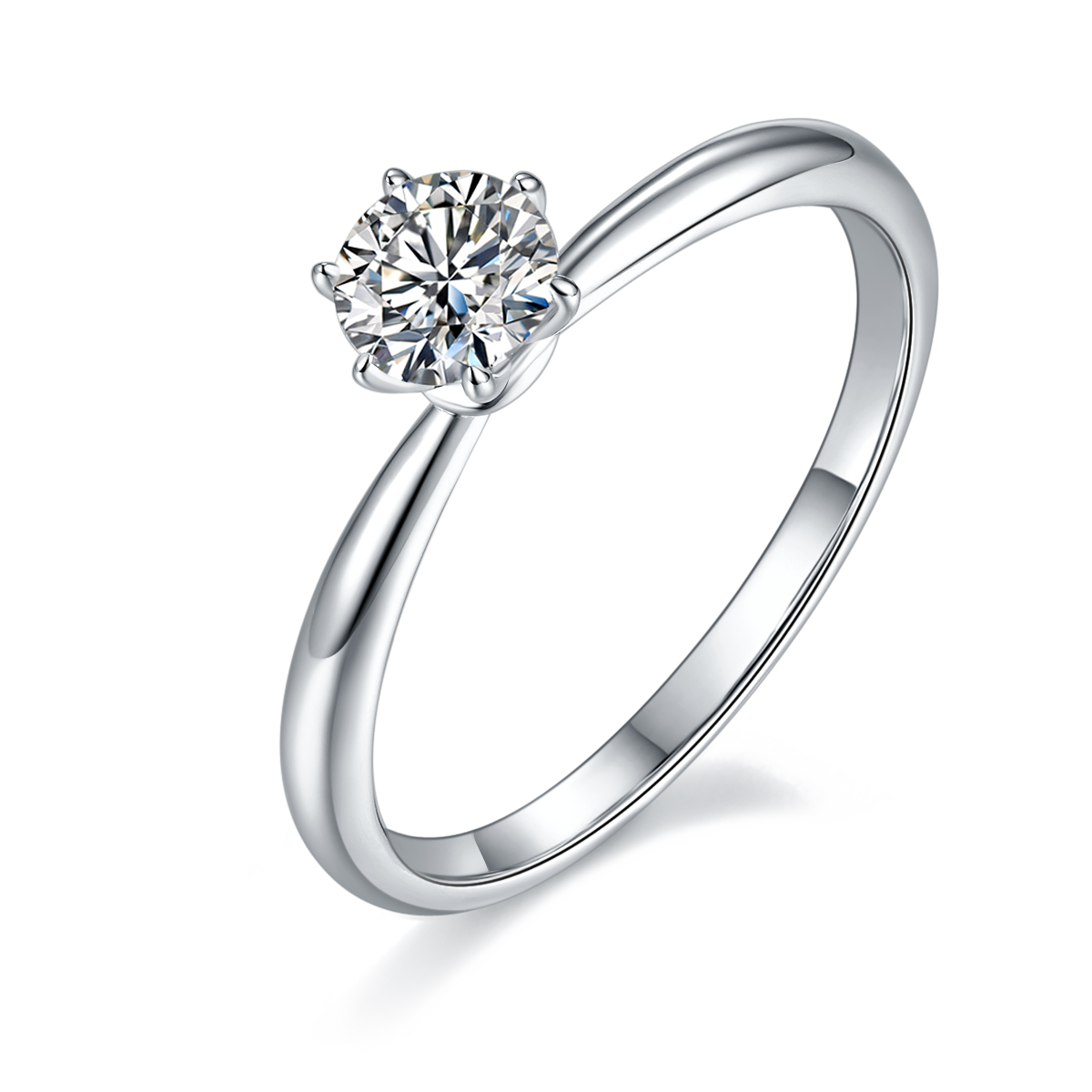 Bare arm scarf S925 silver plated platinum Moissanite women's ring 50 points D-grade