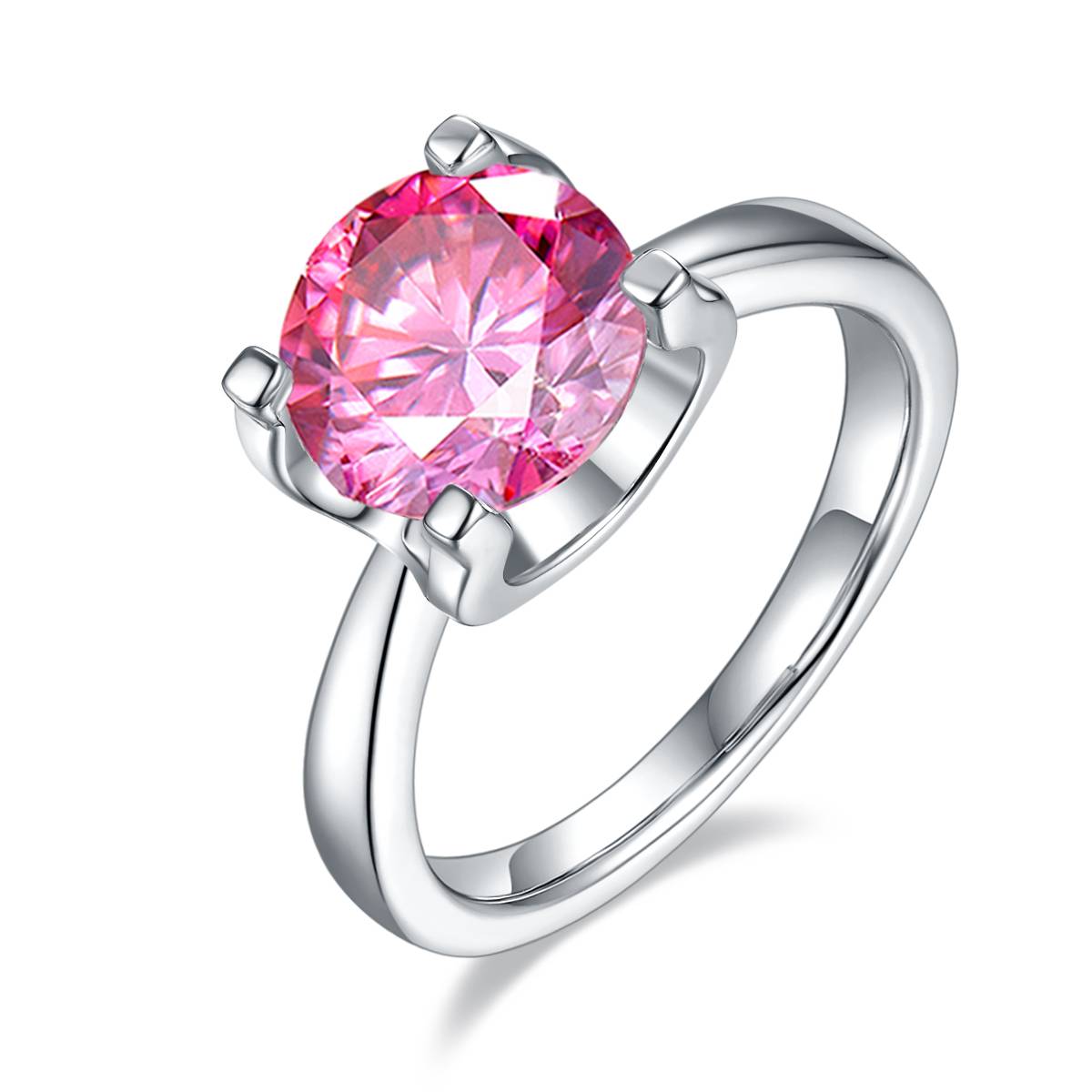 Classic Bullhead S925 Silver Plated Platinum Moissanite Diamond Women's Ring 3.0 Carat D-Class