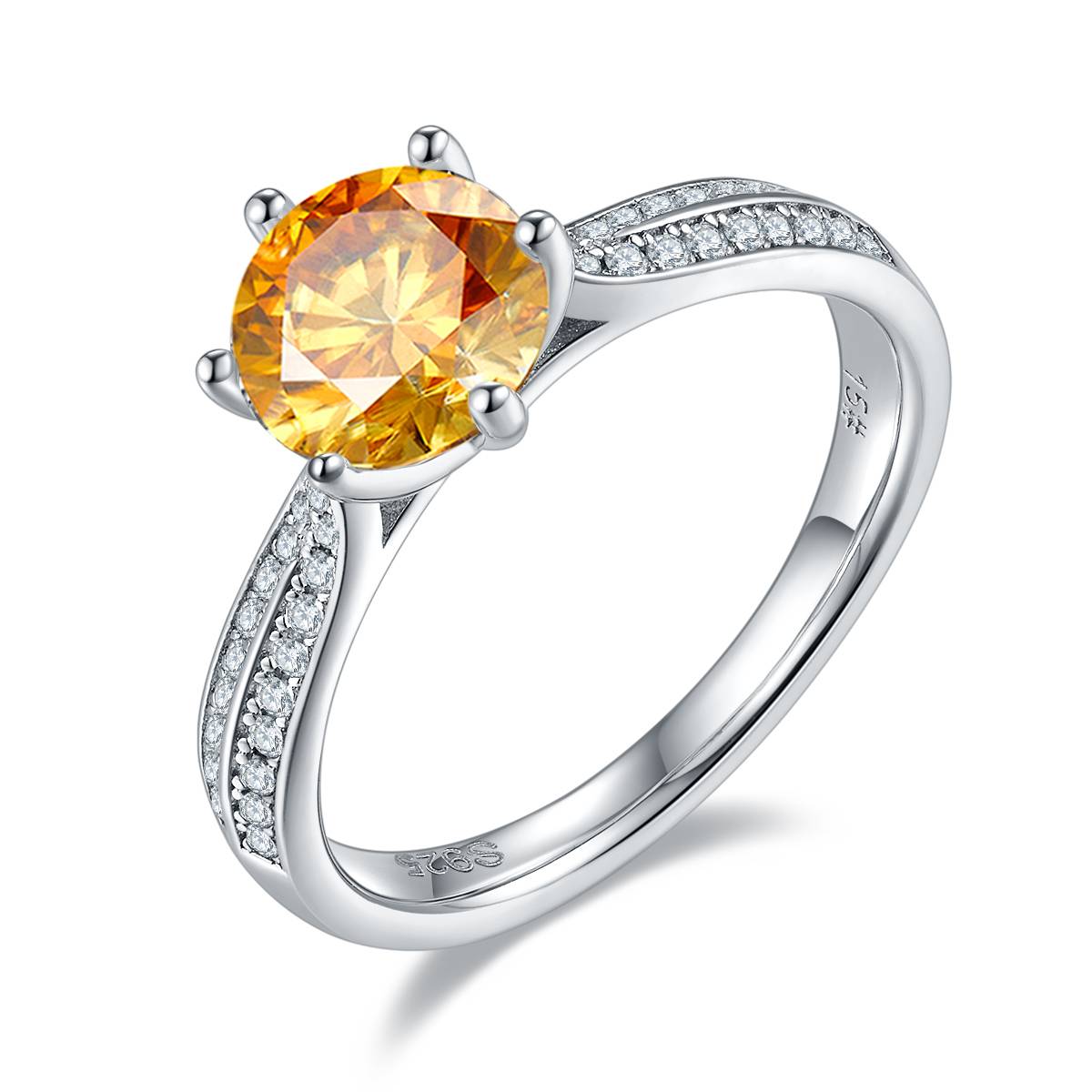 Starlight Queen S925 Silver Plated Platinum Moissanite Diamond Women's Ring 1.5 Carat D-Class