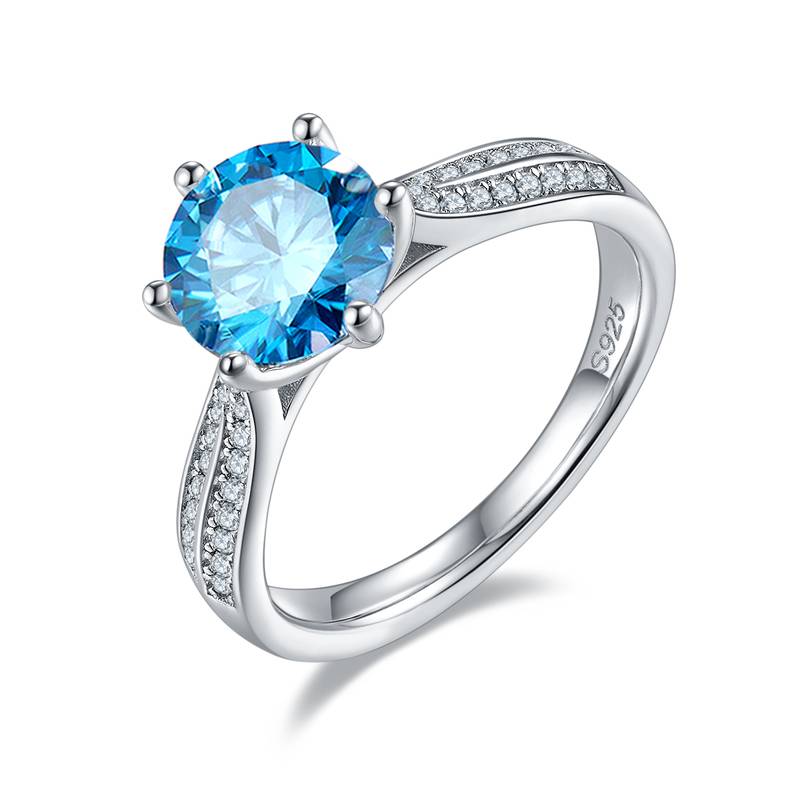 星光皇后S925银镀白金MoissaniteWomen's Ring2.0ctD级