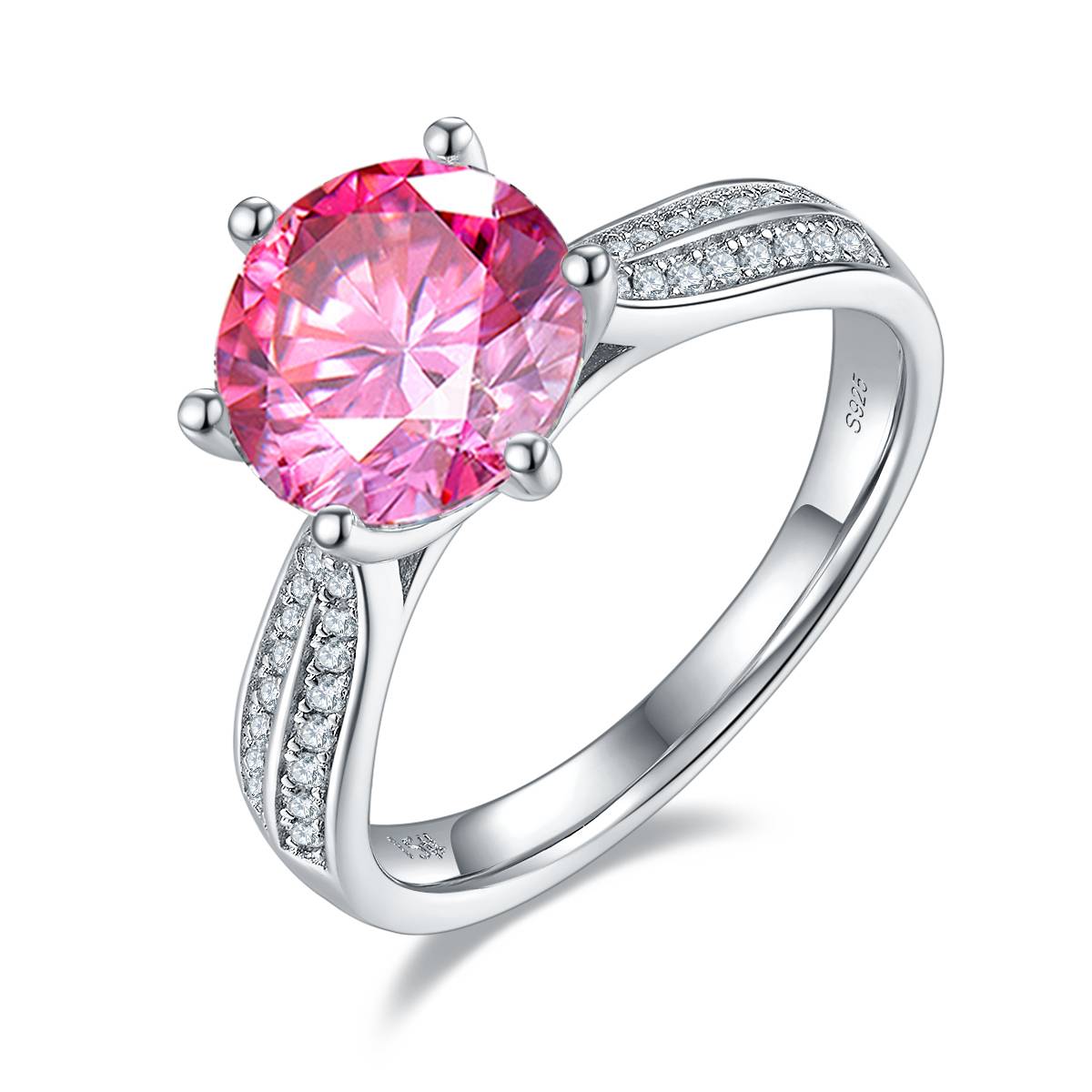 Starlight Queen S925 Silver Plated Platinum Moissanite Diamond Women's Ring 3.0 Carat D-Class