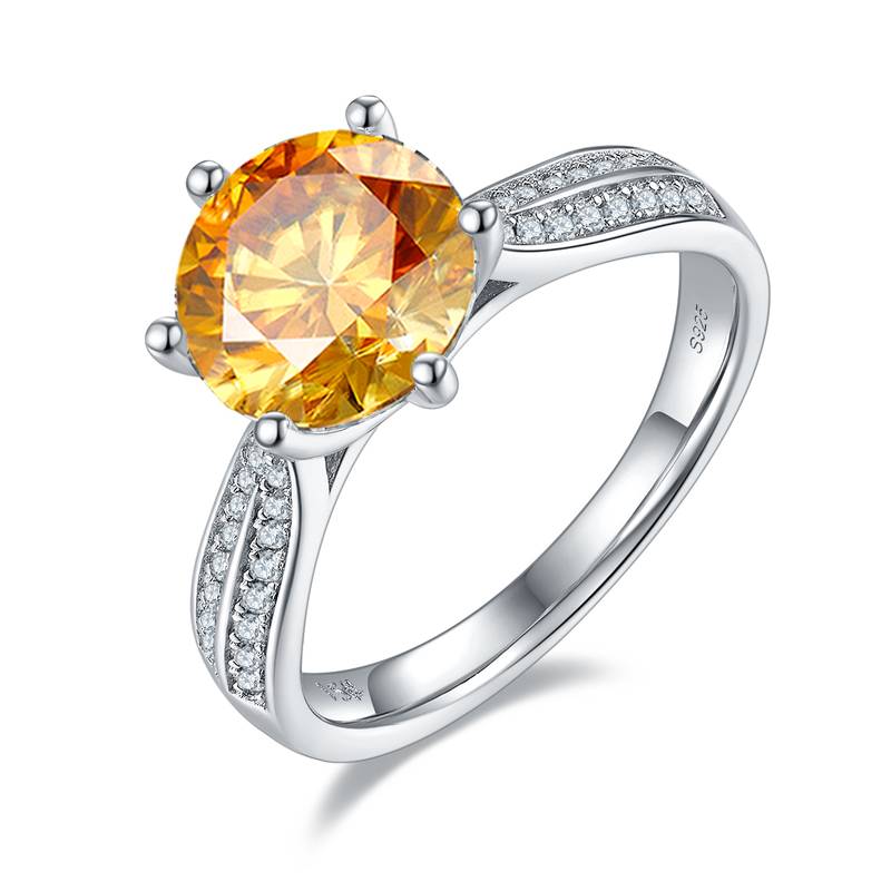 星光皇后S925银镀白金MoissaniteWomen's Ring3.0ctD级