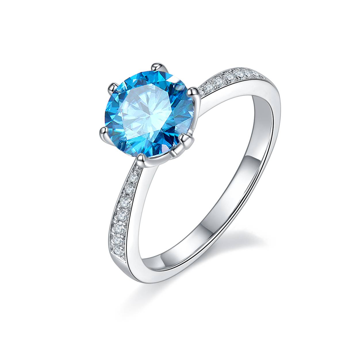 Micro inlaid dynamic S925 silver plated white gold moissanite diamond women's ring 1.5 carats D-grade