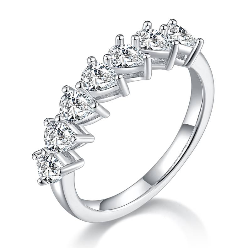 Pearl S925 Silver Plated Platinum Moissanite Women's Ring 2.1 Carat D-Class