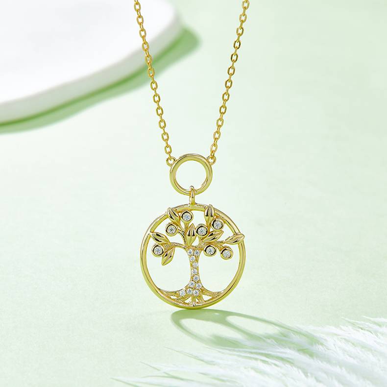 生命树S925银镶MoissaniteNecklaceD色VVS0.11ct